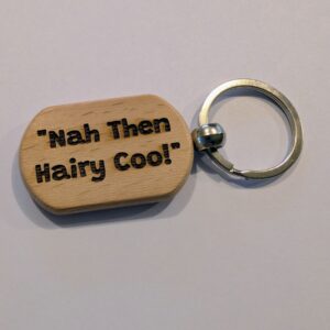 Dumble Farm Wooden "hairy coo" keyring
