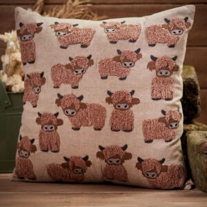 DOUGAL HIGHLAND COW REPEAT CUSHION