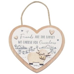 Friends Highland Cow Plaque