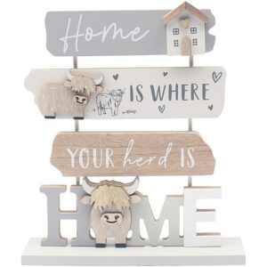 Standing Highland cow plaque