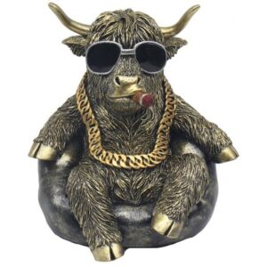 Highland Cow Chilling Figurine
