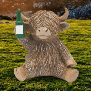 Lesser & Pavey Highland cow beer cheers