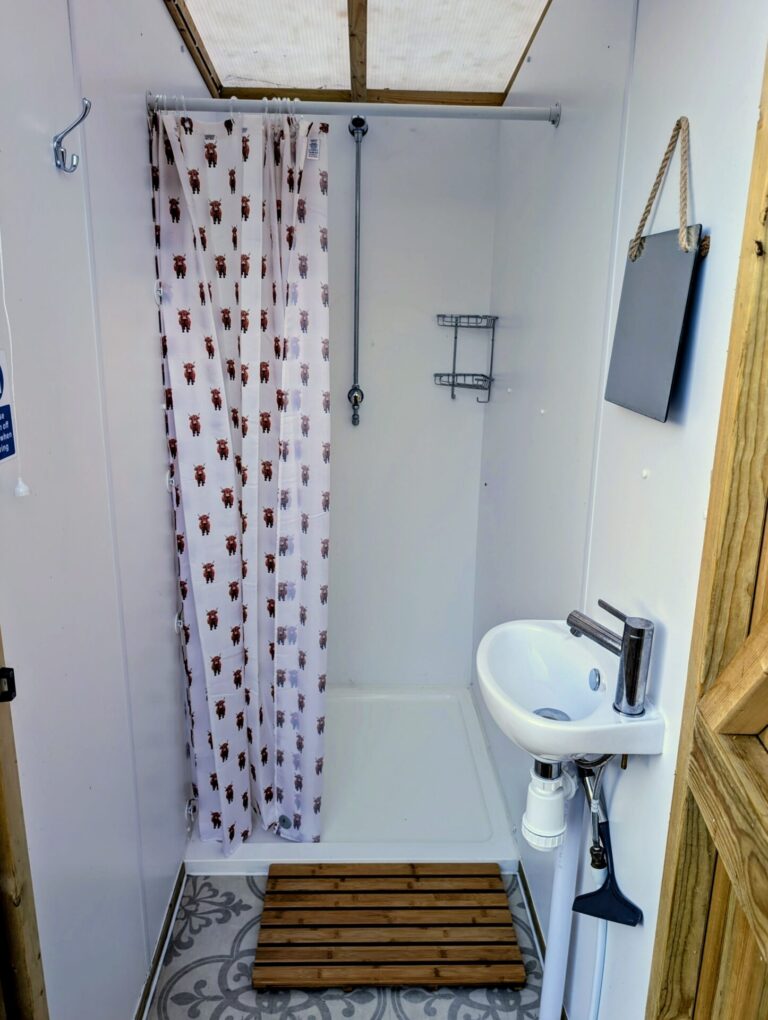 Our hot showers are a short walk away.