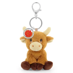 Keeleco Bag Charm Soft Toy Keychain - Highland Cow - 12cm